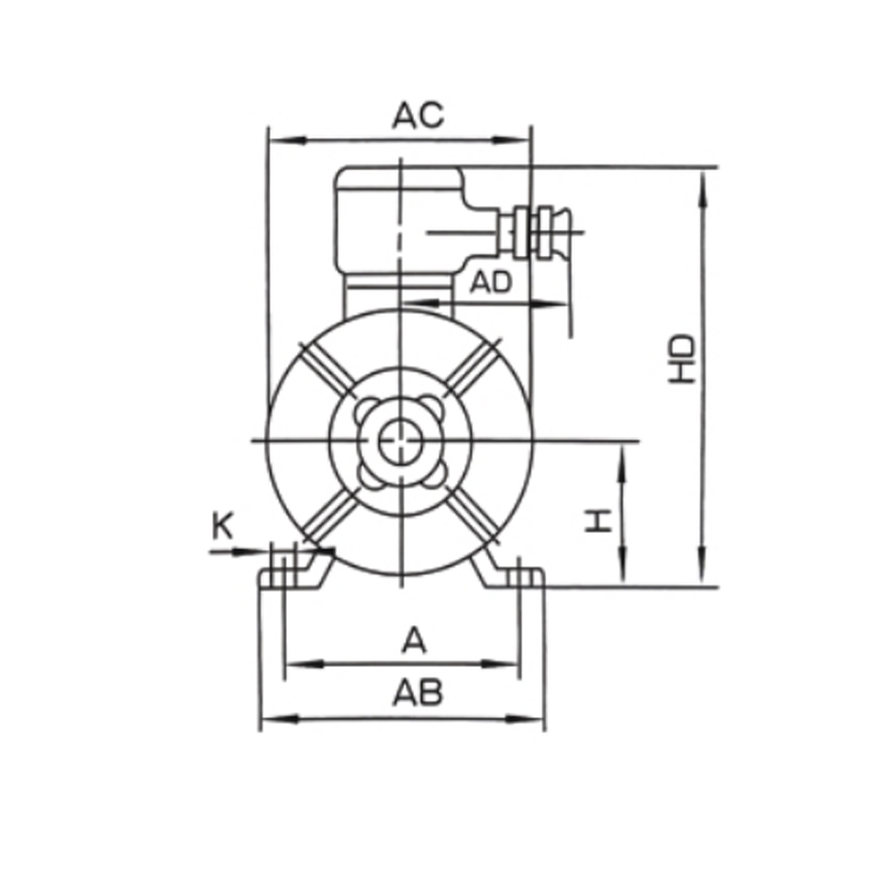 機(jī)座帶底腳、端蓋上無(wú)凸緣的電動(dòng)機(jī)(B3)